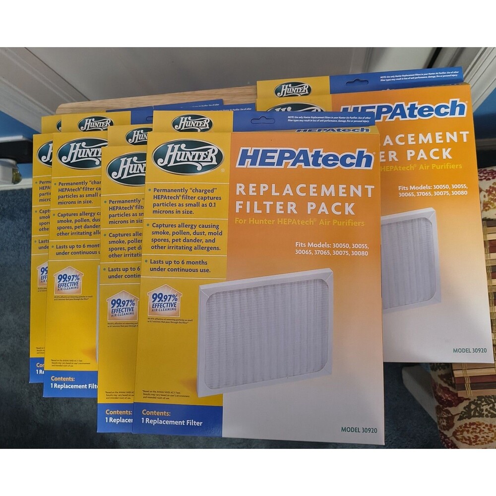 5 HUNTER HEPATECH 30920 Replacement Filter Pack Models 30050.55.65.75.80 &37065